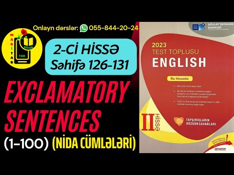 DİM YENİ 2-Cİ HİSSƏ TEST TOPLUSU 2023 İNGİLİS DİLİ | EXCLAMATORY SENTENCES | NİDA CÜMLƏLƏRİ 1-100