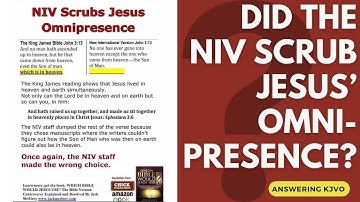 Did the NIV Scrub Jesus Omnipresence from John 3:13? Answering King James Version Onlyists