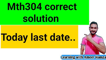 mth304 assignment 1 solution 2019
