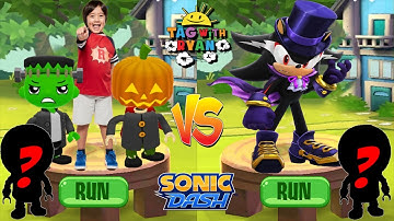 Tag with Ryan vs Sonic Dash - Vampire Shadow New Character Unlocked All Costumes Halloween Update