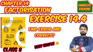 class 8 exercise 14.4 | ncert math solution | error correction | @BrahmdevSharmaClasses