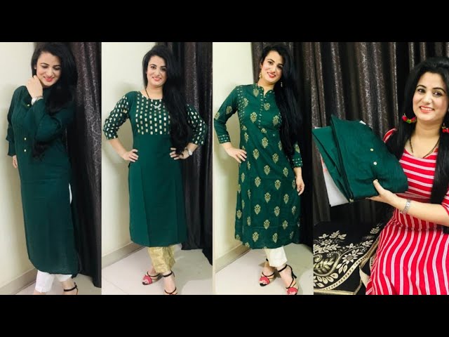 Lovely Green colours combination ideas suits kurti dress ? Green colour  casual and party wear dress - YouTube