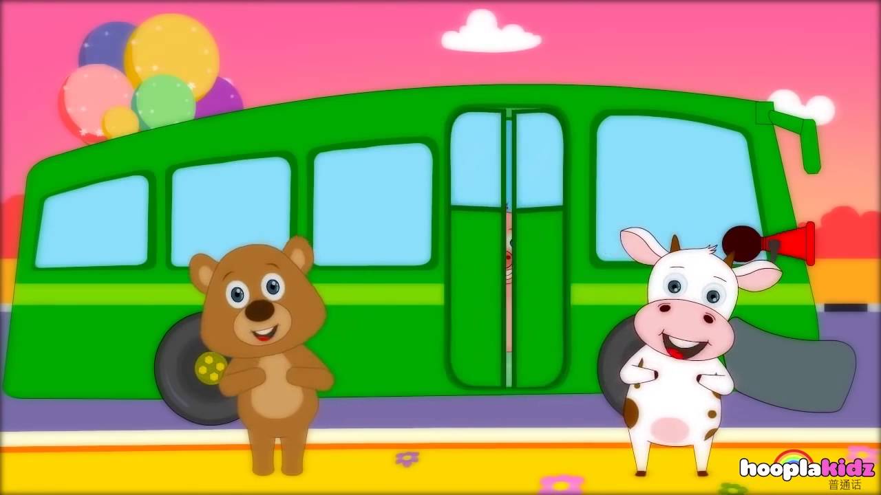 ⁣Wheels On The Bus Go Round And Round | Nursery Rhymes for Children In 9 Languages By Hoopl
