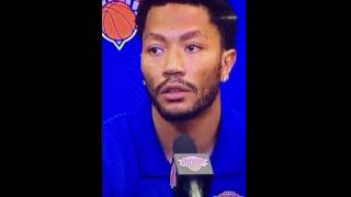 DERRICK ROSE DROPS F BOMB AT KNICKS PRESS CONFERENCE