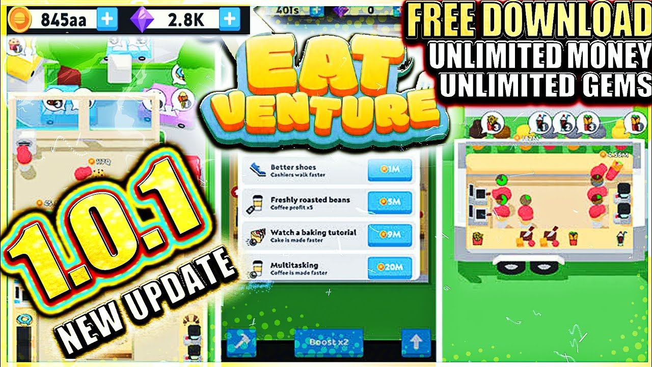Eatventure Mod Apk 1.0.1  Unlimited Money and Gems  Free Shopping