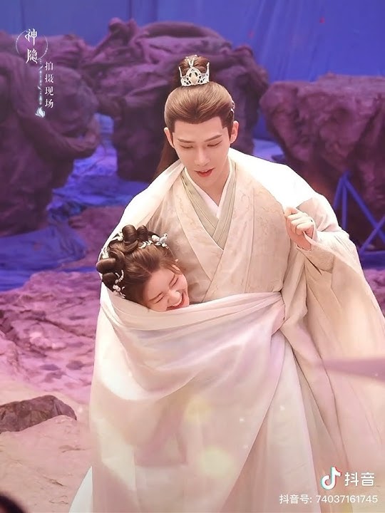 Zhao Lusi and Wang Anyu behind the scene of “The Last Immortal”