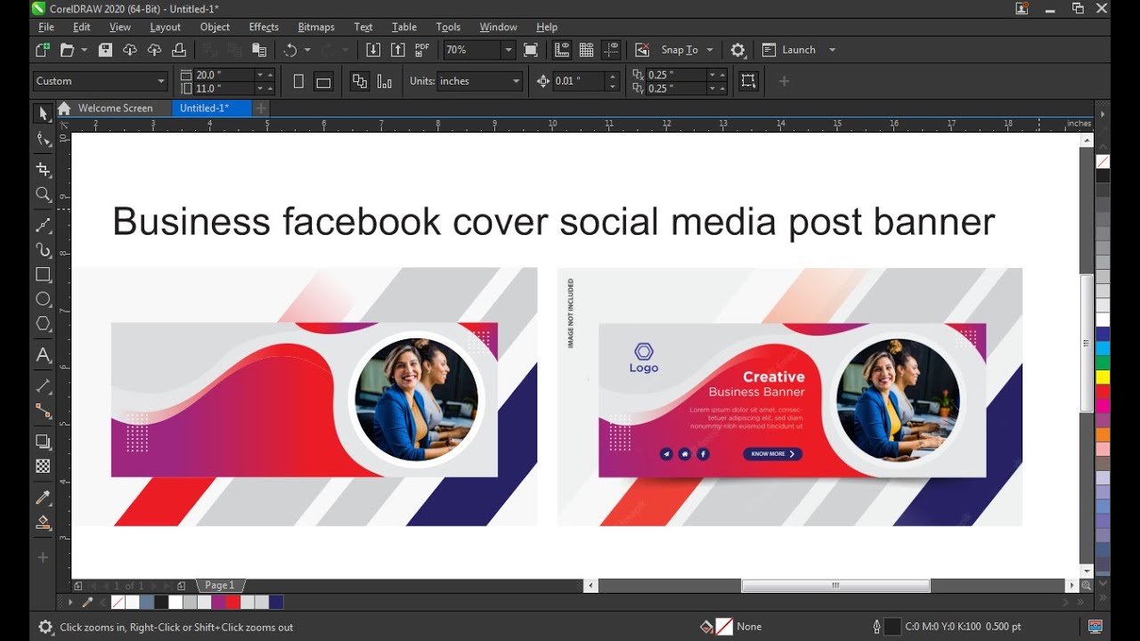 Social media poster banner Design in Coreldraw | Business Facebook ...