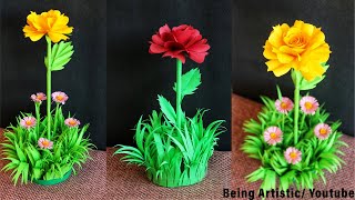 DIY Paper Rose Decorative Showpiece / DIY Crafts / Easy Home Decor Ideas