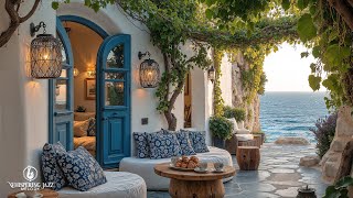 Vintage Seaside Villa With Jazz | Smooth Jazz With Fresh Sea Vibe With Wave Sounds For Cool Ambience