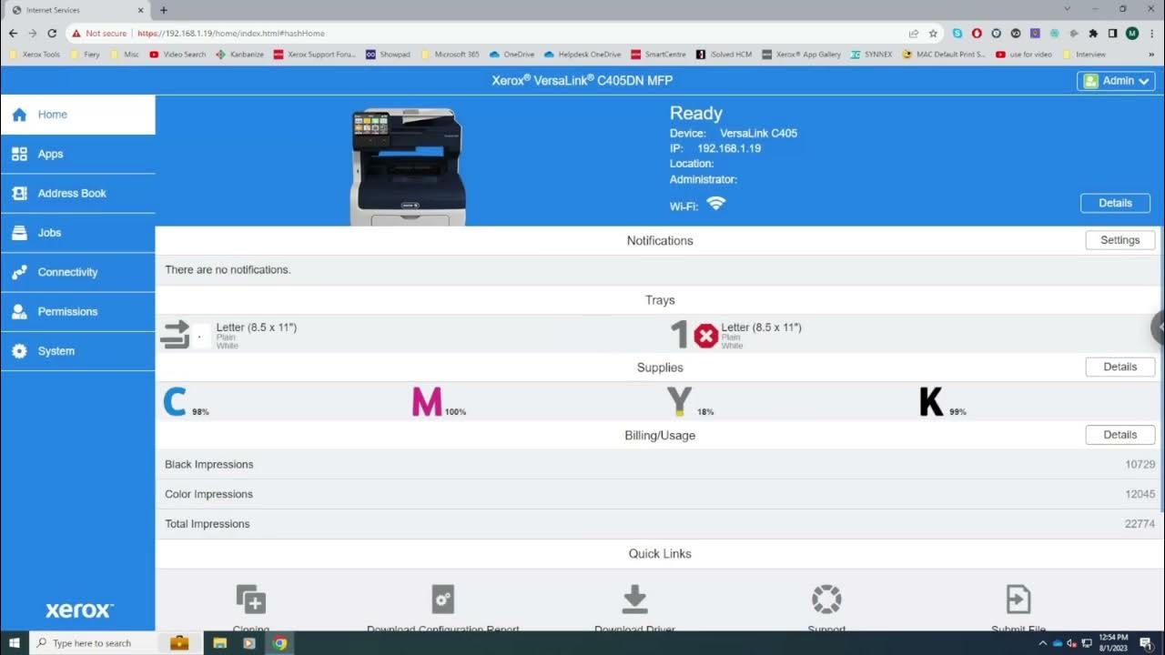 How to Download Xerox Standard Accounting Usage Report & Reset to 0 on Xerox Versalink YouTube