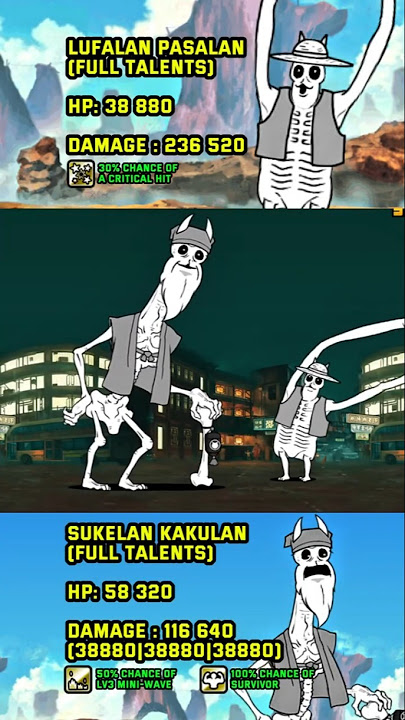 The Battle Cats : Papaluga/Legeluga vs Tecoluga lv50 #thebattlecats #shotrs