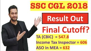 SSC CGL 2018 final result out| Cutoff for all posts