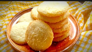 Coconut Biscuits | Bakery Style Crunchy and Tasty Coconut Biscuits at Home | Loved by Everyone