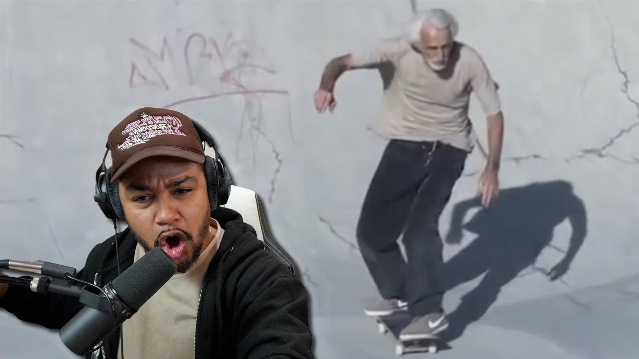 pro skater dressed as old man 73-year-old who has been skateboarding since 1981 stuns the internet with incredible skills
