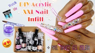 ? Doing My Own XXL Acrylic Fill Using Mia Secret | +Bling Nail | Ft. Nail Addict Gel Polishes ??