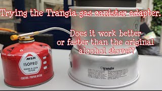 Trying the Trangia gas canister adapter. Does it work better/faster than the original alcohol stove?