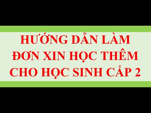 MẪU ĐƠN XIN HỌC THÊM CHO HỌC SINH CẤP 2