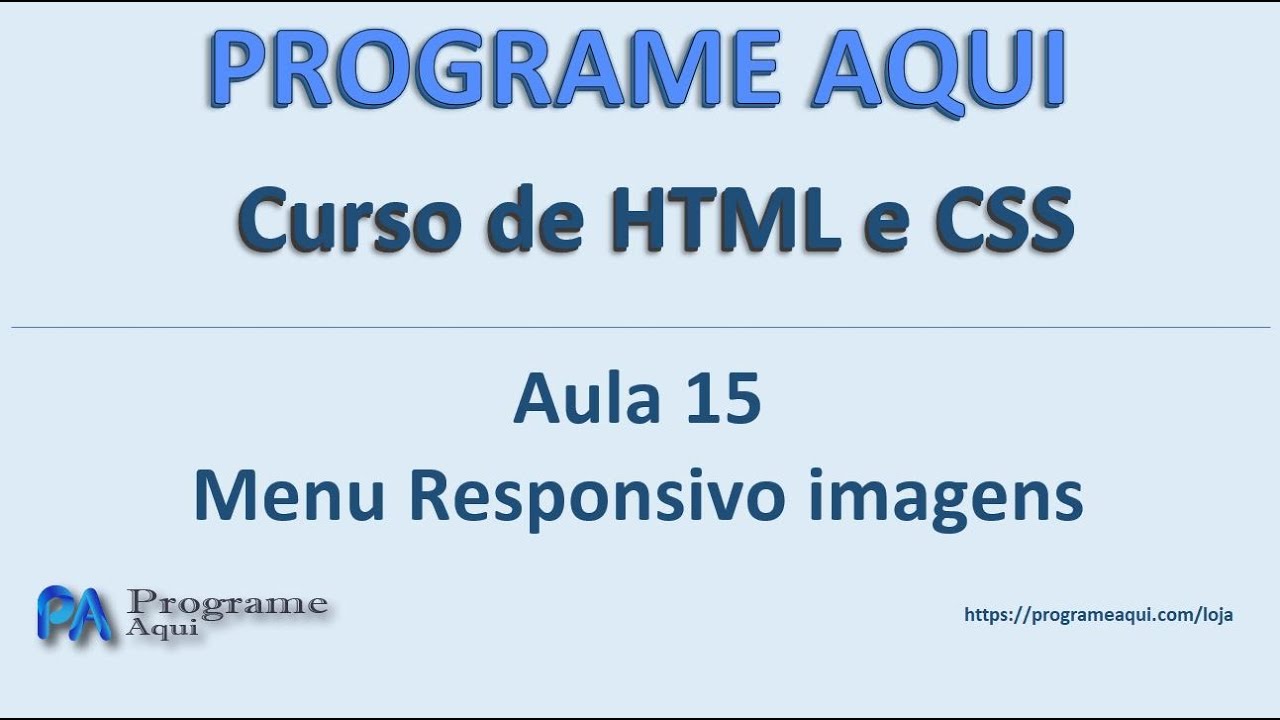Curso de HTML e CSS gratis aula 15 Menu Responsivo imagens - YouTube