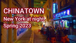 Walking Chinatown at night in Manhattan NYC