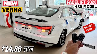 New Hyundai Verna Facelift HX8 Top Model 2026 ✅On-Road Price, Features🔥Full Details Review