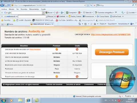 Como descargar audacity full en español (megaupload cerró 