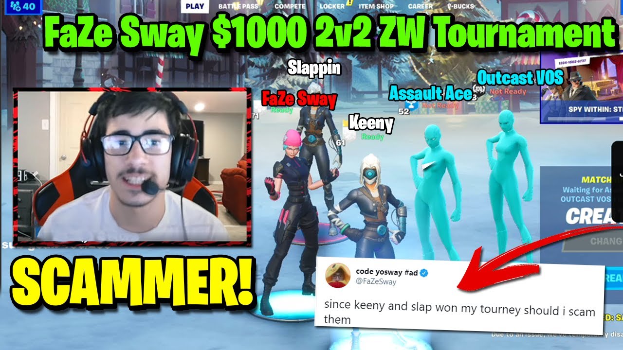 Keeny & Slapiin Destroys Pros in FAZE SWAY $1000 2v2 ZW Tournament then ...