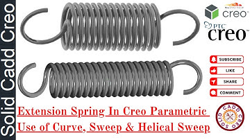How To Design Extension Spring | Design Of Extension Spring | Spring 3D model | Creo Parametric