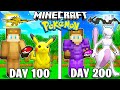 I Survived 200 Days in Minecraft POKEMON!