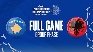 Kosovo v Albania | Full Basketball Game | FIBA U16 European Championship 2022