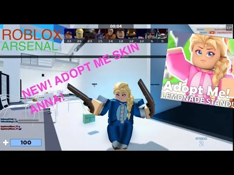 New Anna Skin From Adopt Me In Arsenal Roblox Youtube - cool code for the poke skin in arsenal roblox conor3d