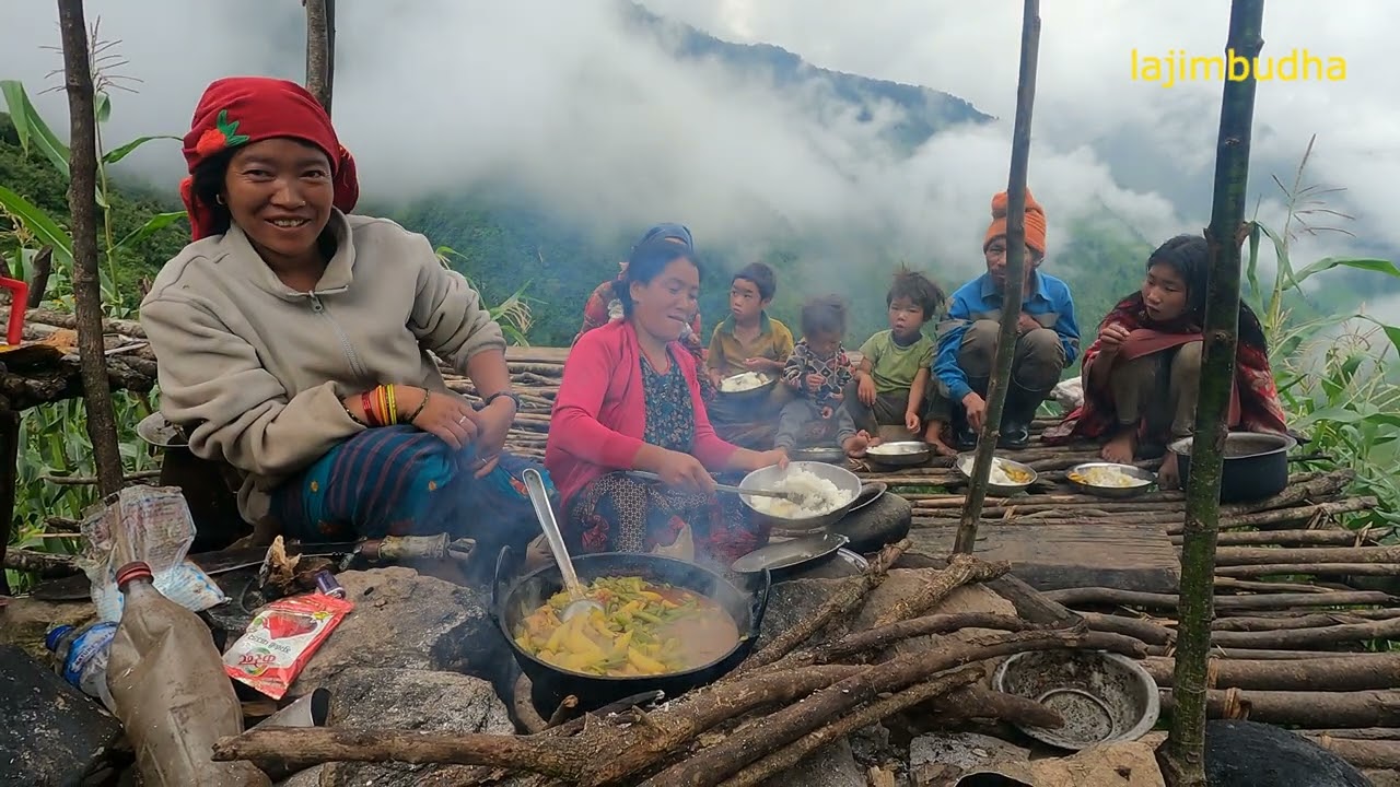 cooking in big family || lajimbudha ||