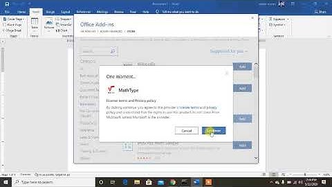 MS Word 2019 Add ins Tab Insert Menu