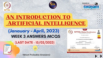 An Introduction to Artificial Intelligence || Week 3 Assignment Answers || NPTEL 2023 | Swayam 2023