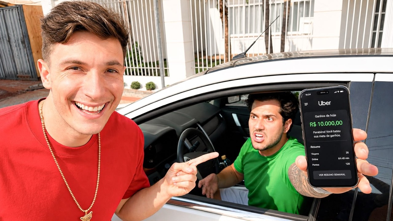 PEGUEI O ROSSINI NO FLAGRA TRABALHANDO DE UBER!!