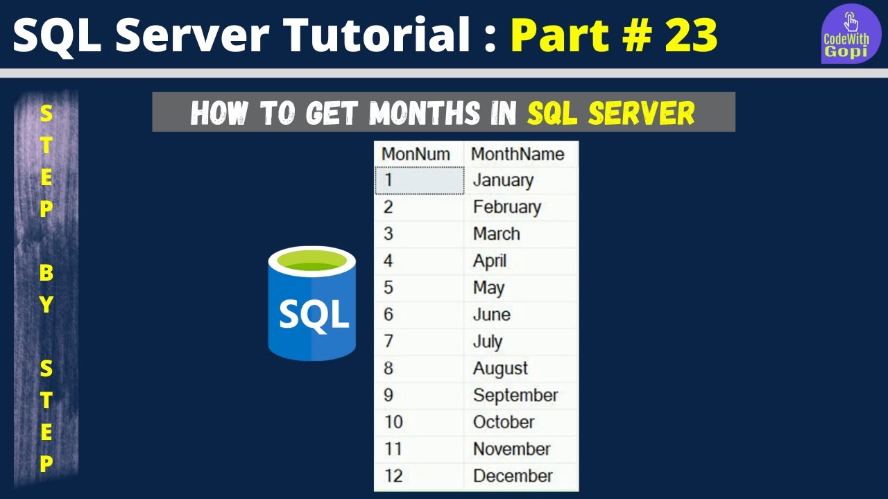 How To Get Month Number And Names In SQL Server How To Get Month Name