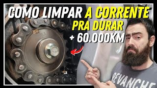 DICA PARA LIMPAR A CORRENTE DA MOTO / Aprenda COMO LIMPAR a relação / FAÇA pode DURAR até 60 MIL KM