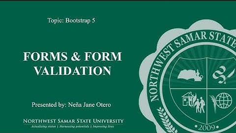 Bootstrap 5 - Forms & Form Validation