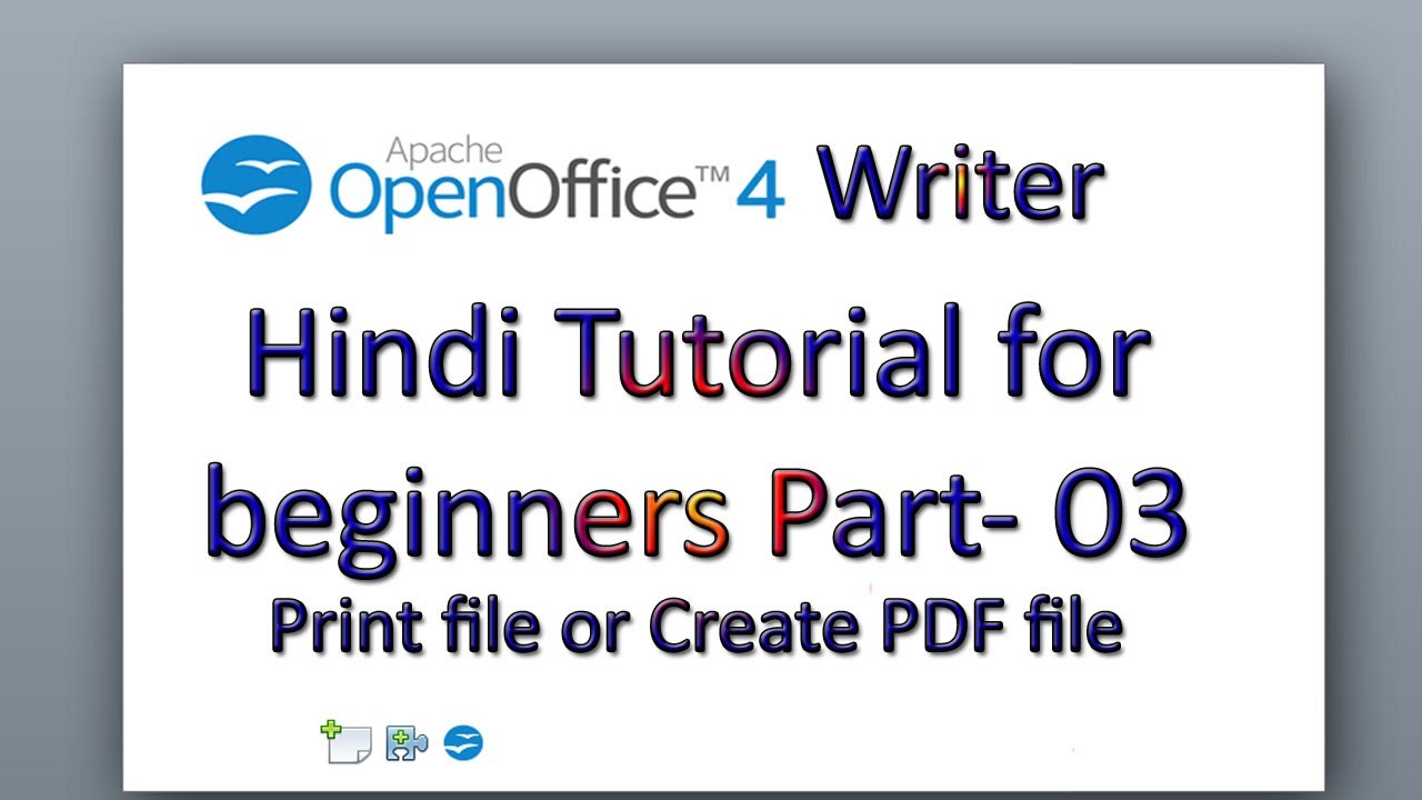 Open Office Writer hindi Tutorial part 3 Print and PDF Create - YouTube