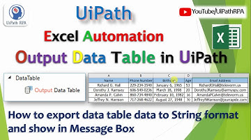 Output DataTable UiPath | Convert Datatable to String UiPath | Excel Automation UiPath