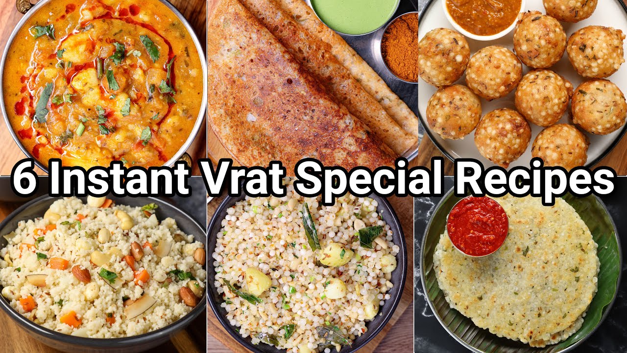 ⁣6 Easy & Instant Vrat Special Recipes Simple tips & Tricks | 6 Fasting Recipes for Breakfast