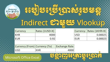 របៀបប្រើប្រាស់ Indirect ជាមួយ Vlookup ក្នុង Excel | បង្ហាញអត្រាប្តូរប្រាក់