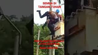 TAKDIR DI TANGAN TUHAN‼️ Penyelamatan petugas listrik KESETRUM #shorts #viral #allah
