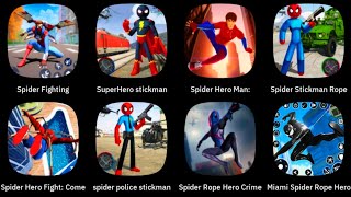 Spider Fighting, Superhero Stickman, Spider Hero Man, Spider Stickman Rope, Spider Hero Fight,