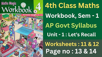 AP Govt 4th class maths workbook, sem - 1, unit - 1 : Let