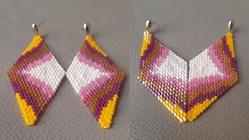 The wavy dunes beaded earring #handmade ,#diy , #beadedearrings