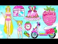 Barbie Dolls Dress Up - Barbie Mother &amp; Daughter Pink Strawberry Prom Dress | Barbie&#39;s New Home DIY