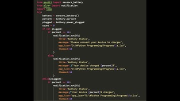 Protect your laptop from overcharging | How to create battery percentage notification using python