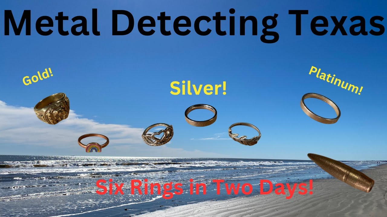Beach Metal Detecting, Gold, Platinum and Silver rings six total in two