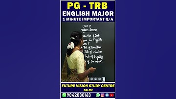 PG TRB - ENGLISH - UNIT - 8  - MODERN DRAMA. NET/SSET/UG TRB/ PG TRB