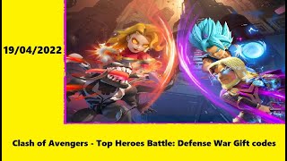 Clash of Avengers - Top Heroes Battle: Defense War Gift codes - 19/04/2022 screenshot 2